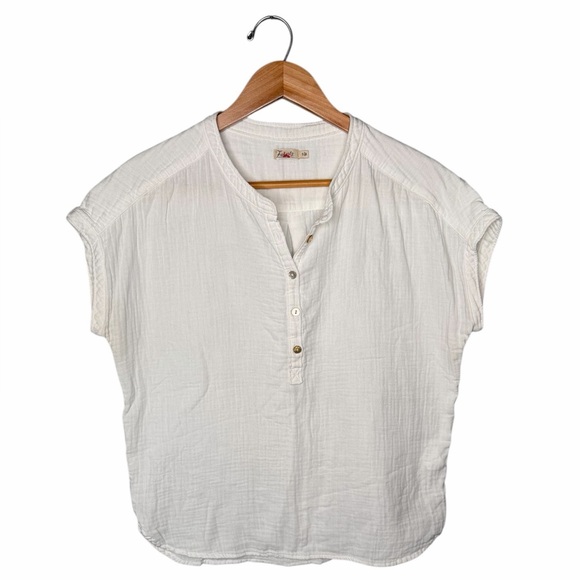 Faherty Dream Organic Cotton Gauze Desmond Top - Picture 3 of 12